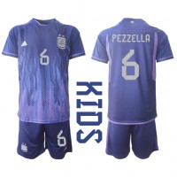 Argentina German Pezzella #6 Replica Away Minikit World Cup 2022 Short Sleeve (+ pants)
